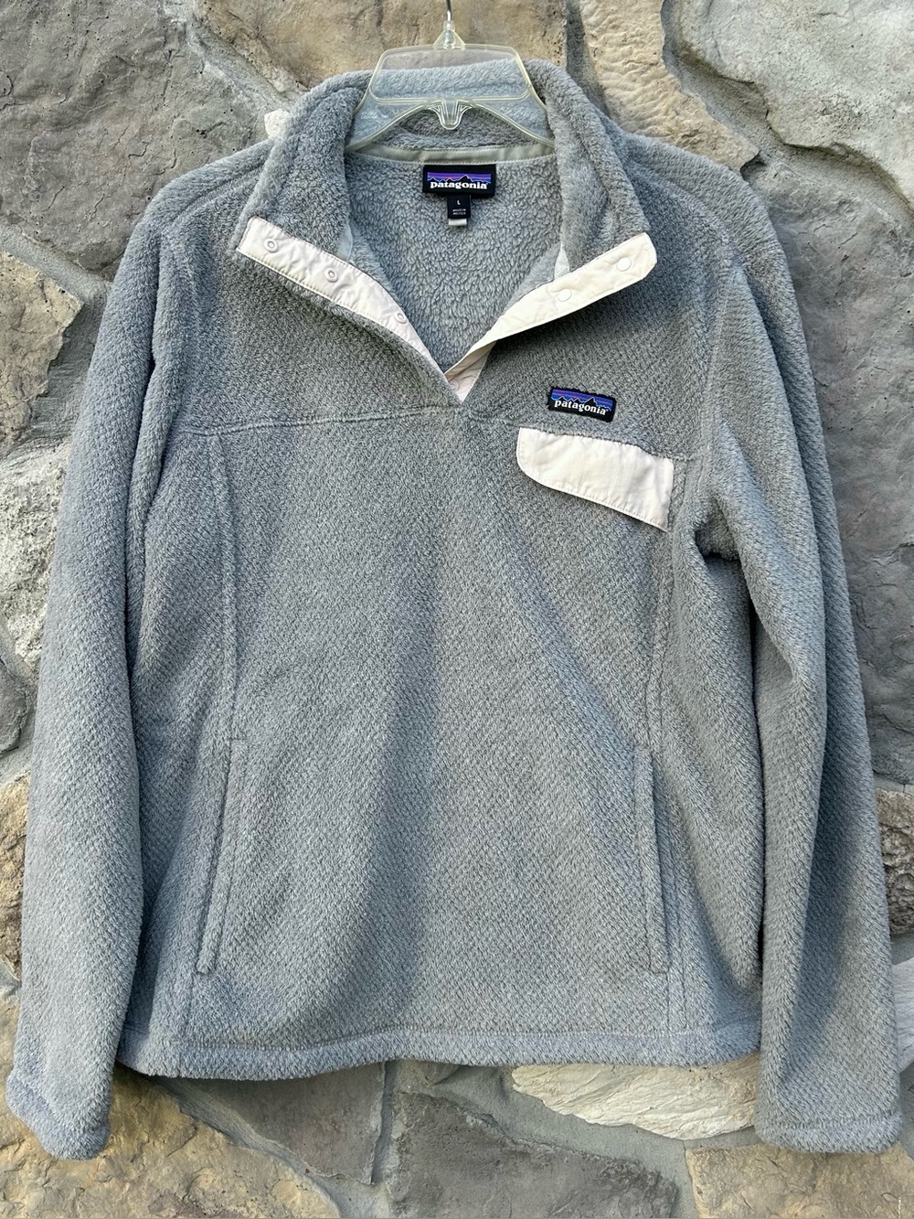 Patagonia Re-Tool Snap-T Pullover Womens Large Gray Soft Outdoor Activewear